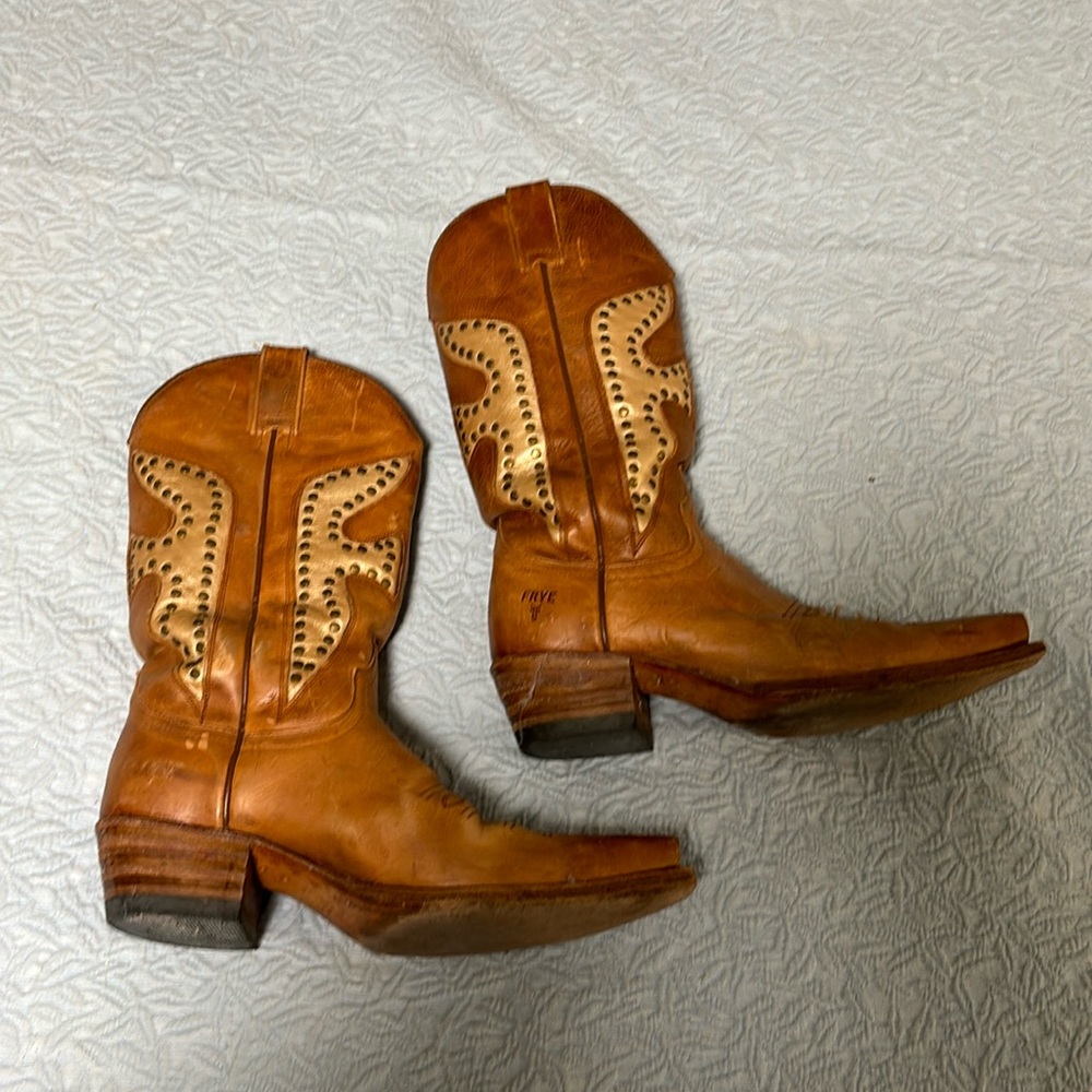 Frye brown cowboy boots